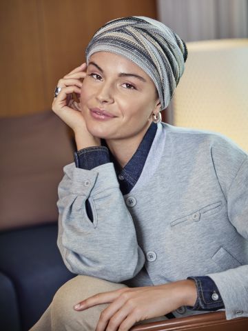 HocZoya  V Turban | Black Autumn Stripes