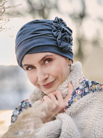 HocLotus Turban | Dark Blue Denim