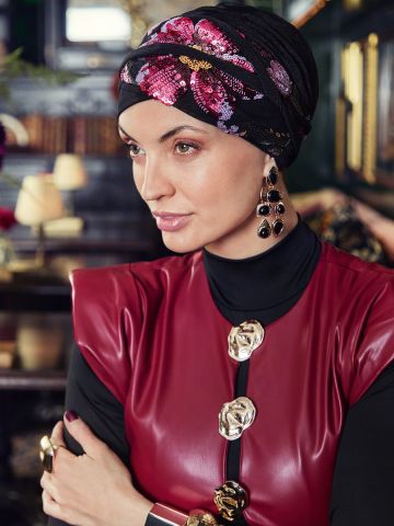 HocPerla Boho Turban Set | Floral Sequins