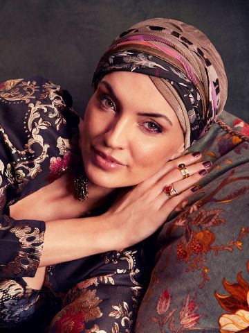 HocScarlett Turban Set | Dark Beige & Exotic Mix